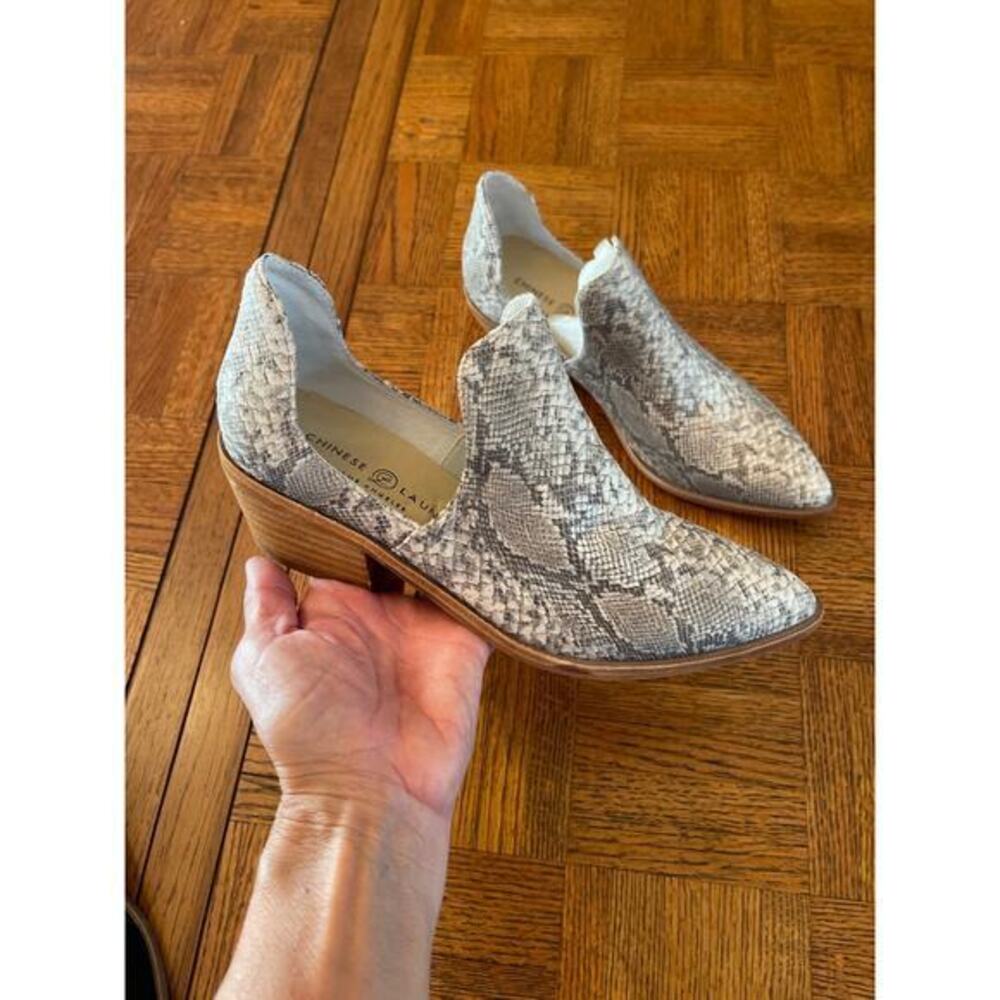 Chinese Laundry snake print slip on Mules